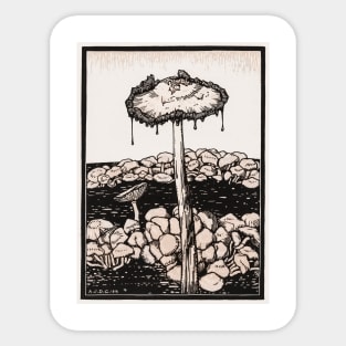 Dripping mushroom (1916) by Julie de Graag (1877-1924) Sticker